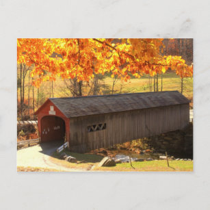 Cartão Postal Guilford Vermont Covered Bridge Autumn