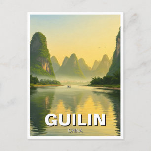Cartão Postal Guilin China Li River Viagem