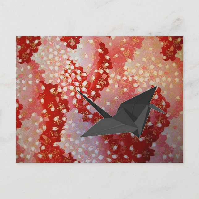 Cartão Postal guincho-rosa-rosa-do-japão-Sakura cereja floresce (Frente)