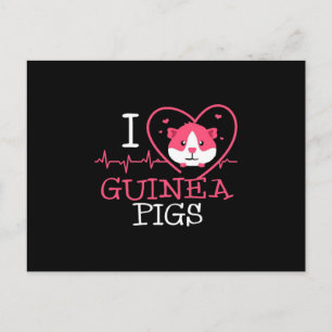 Cartão Postal Guiné Pig Love Rodent Batimentos cardíacos