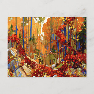 Cartão Postal Guirlanda de Outono, Pintura de Paisagem Colorida