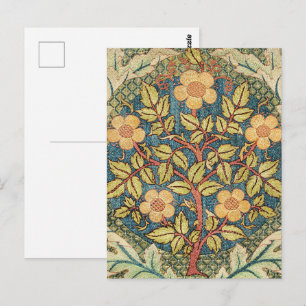 Cartão Postal Guirlanda de Rosas de William Morris Arte Floral V
