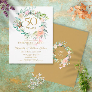 Cartão Postal Guirlanda de Rosas para Festa Surpresa de Aniversá