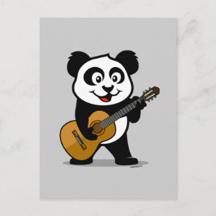 Cartão Postal Guitar Panda