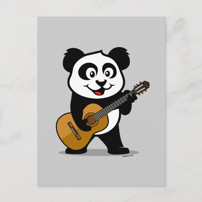 Cartão Postal Guitar Panda (Frente)