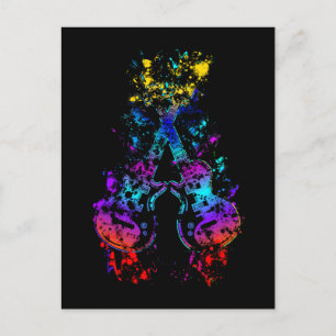 Cartão Postal Guitar Retro Rock and Roll Music Guitarist