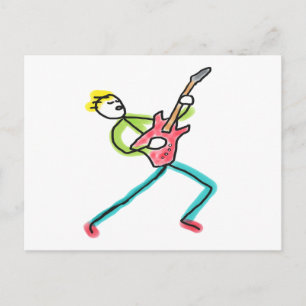 Cartão Postal Guitar Stickman