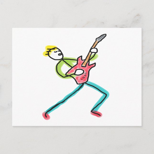 Cartão Postal Guitar Stickman (Frente)