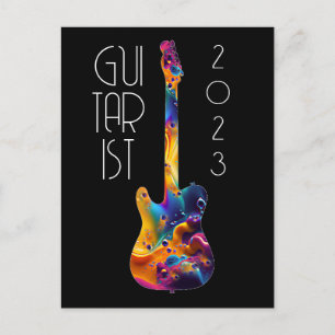 CARTÃO POSTAL GUITARISTA PRESENETE COLORIDO BANDA DE GUITARRA 20