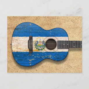 Cartão Postal Guitarra acústica de sinalizador de El Salvador v