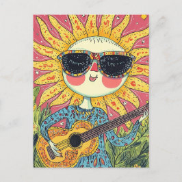 Cartão Postal Guitarra Branca Brincadeira
