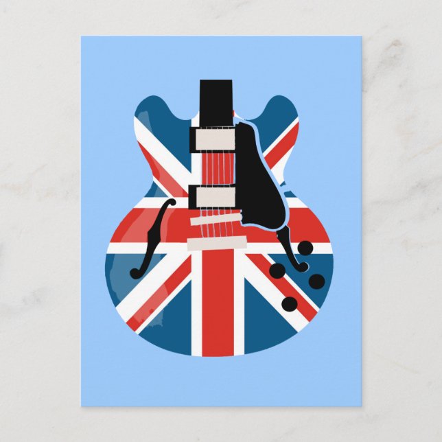Cartão Postal Guitarra Britpop (Frente)