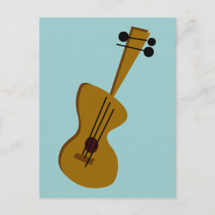 Cartão Postal Guitarra de Anos 50 Retro