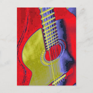 Cartão Postal Guitarra Pop Art