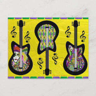 Cartão Postal Guitarras Coloridas do Mardi Gras