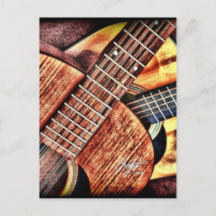 Cartão Postal Guitarras de alto contraste