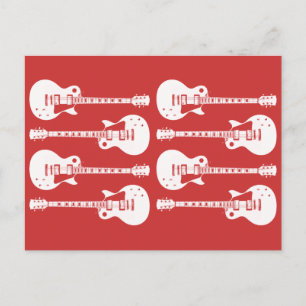 Cartão Postal Guitarras Elétricas em Branco