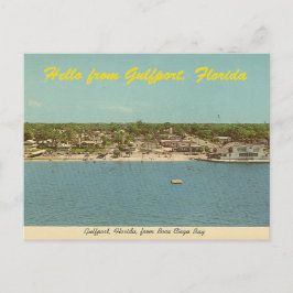 Cartão Postal Gulfport Flórida foto antiga da baía