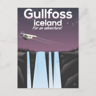 Cartão Postal Gullfoss Waterfall poster de viagens Islândia