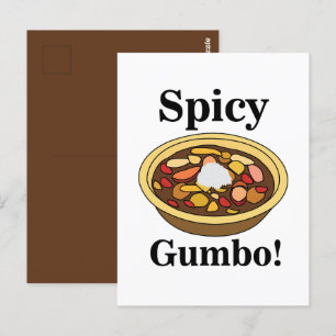 Cartão Postal Gumbo Comida Gumbo Apimentado