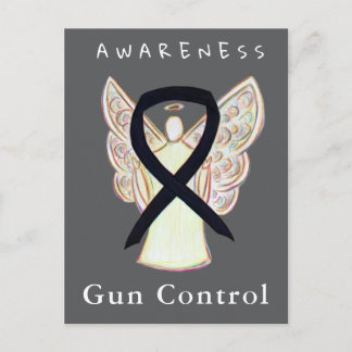 Cartão Postal Gun Control Awareness Black Ribbon Custom Cards