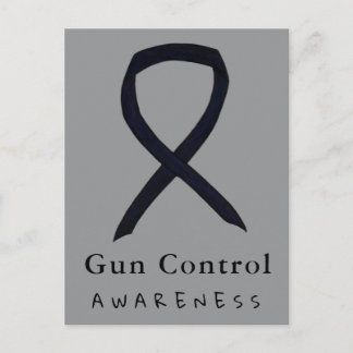 Cartão Postal Gun Control Awareness Black Ribbon Postcards