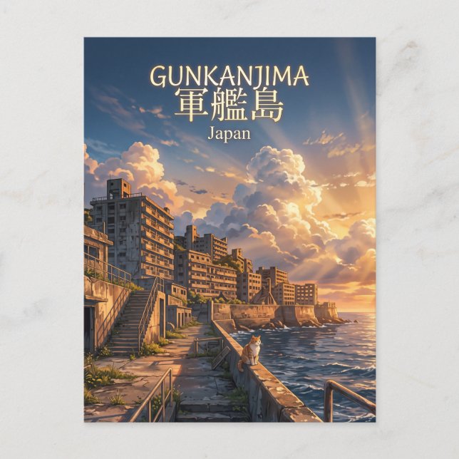 Cartão Postal Gunkanjima Japão (Frente)