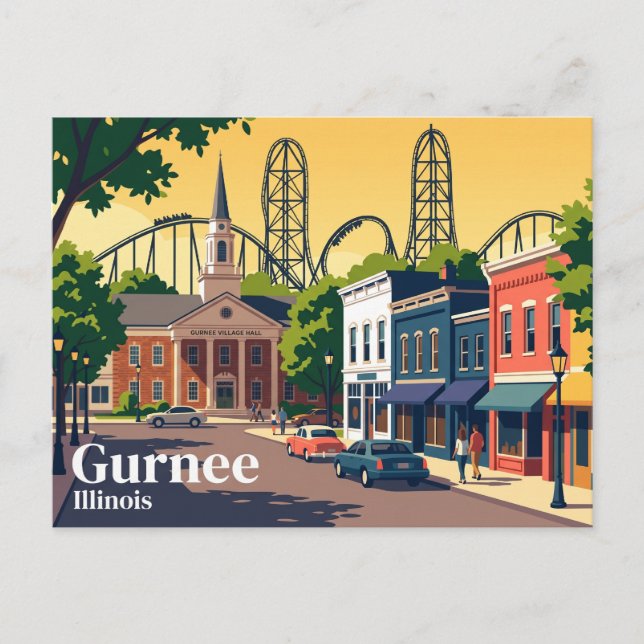 Cartão Postal Gurnee EUA (Frente)