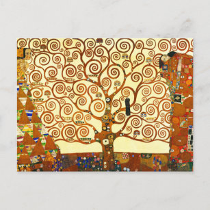 Cartão Postal Gustav Klimt A Árvore da Vida das Belas Artes
