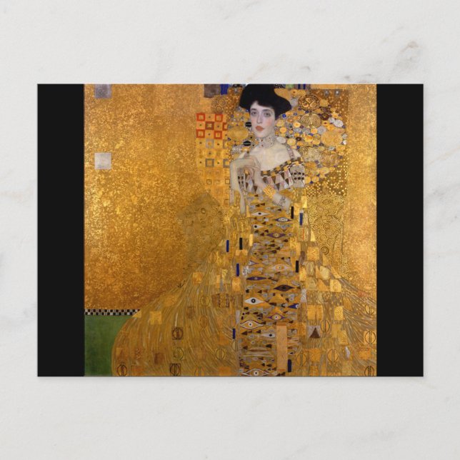 Cartão Postal Gustav Klimt,Adele,Art nouveau,deco,ouro,pinturas (Frente)