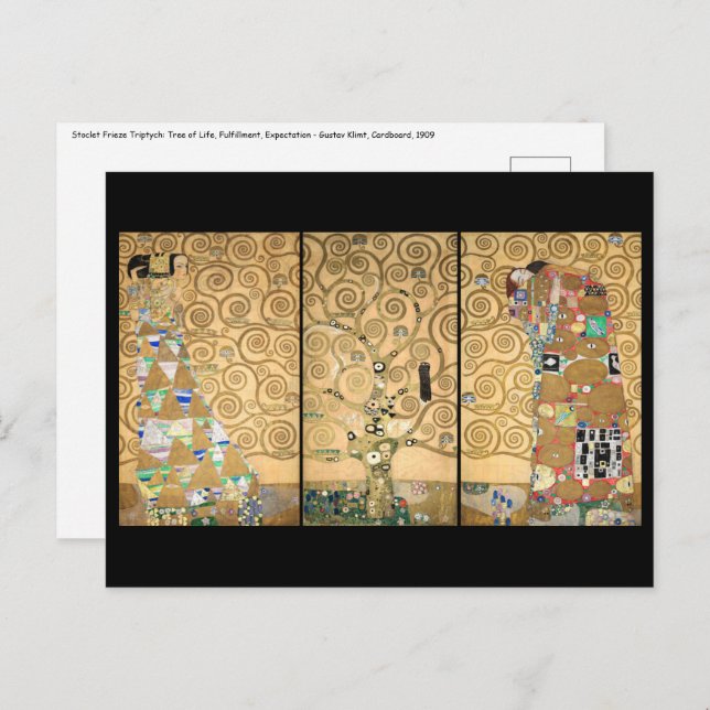 Cartão Postal Gustav Klimt - Árvore de Vida de Stoclet Frieze (Frente/Verso)