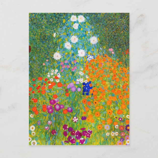 Cartão Postal Gustav Klimt Bauerngarten Fllower Garden Fine Art (Frente)
