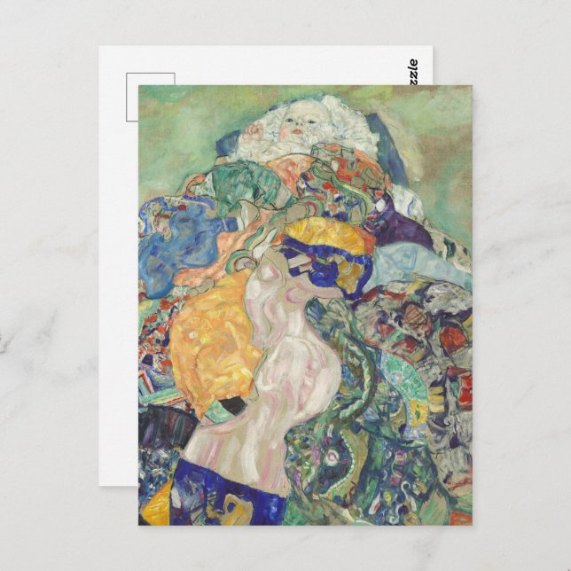 Cartão Postal Gustav Klimt - Bebê (Berço) de Belas Artes (Frente/Verso)