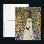 Cartão Postal Gustav Klimt - Caminho do Jardim com Galinhas<br><div class="desc">Caminho do Jardim com Galinhas - Gustav Klimt,  Óleo sobre Tela,  1916</div>