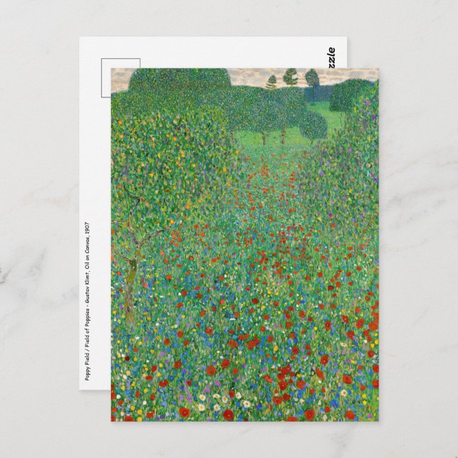 Cartão Postal Gustav Klimt - Campo Poppy (Frente/Verso)