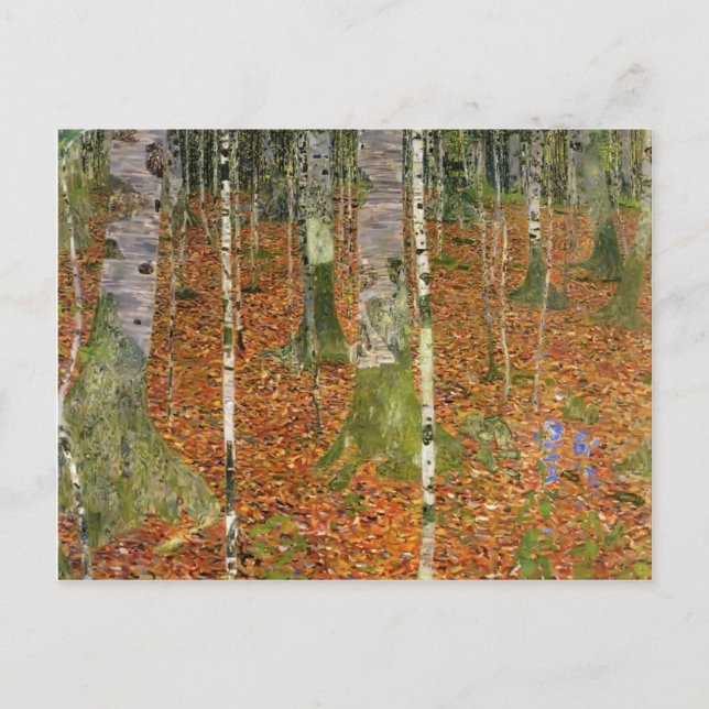 Cartão Postal Gustav Klimt - Farmhouse com Birch Trees (Frente)