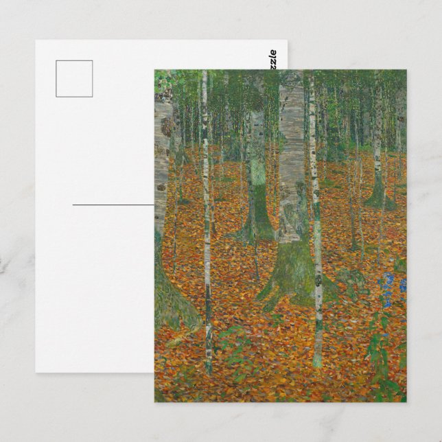 Cartão Postal Gustav Klimt - Floresta Birch de Belas Artes (Frente/Verso)