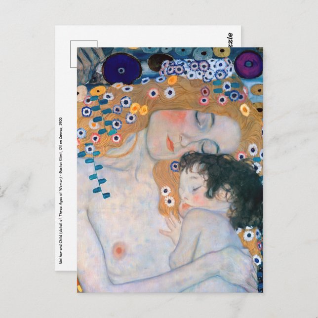 Cartão Postal Gustav Klimt - Mãe e Filho (Frente/Verso)