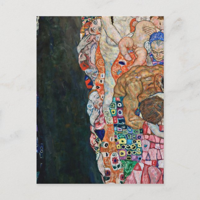 Cartão Postal Gustav Klimt - Morte e Vida (Frente)