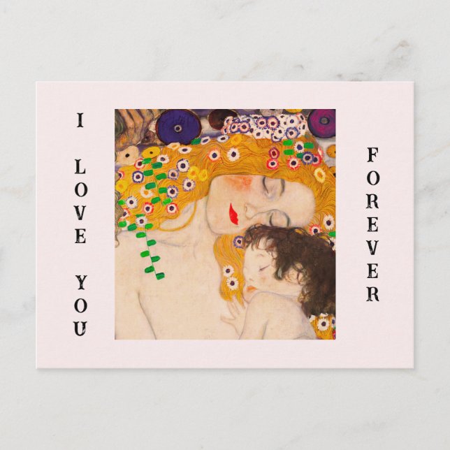 Cartão Postal Gustav Klimt - Mother and Child  (Frente)