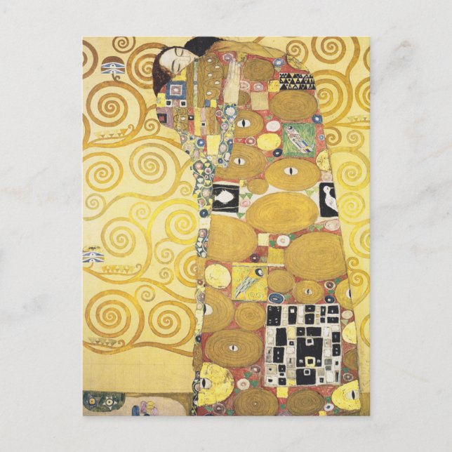 Cartão Postal Gustav Klimt - O Abraço - Trabalho de arte Clássic (Frente)