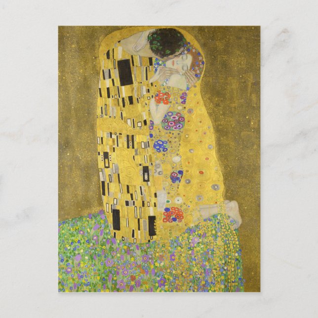 Cartão Postal Gustav Klimt O Beijo (Frente)