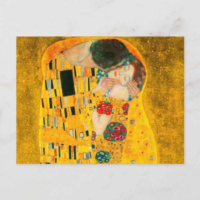 Cartão Postal Gustav Klimt O Beijo (Frente)