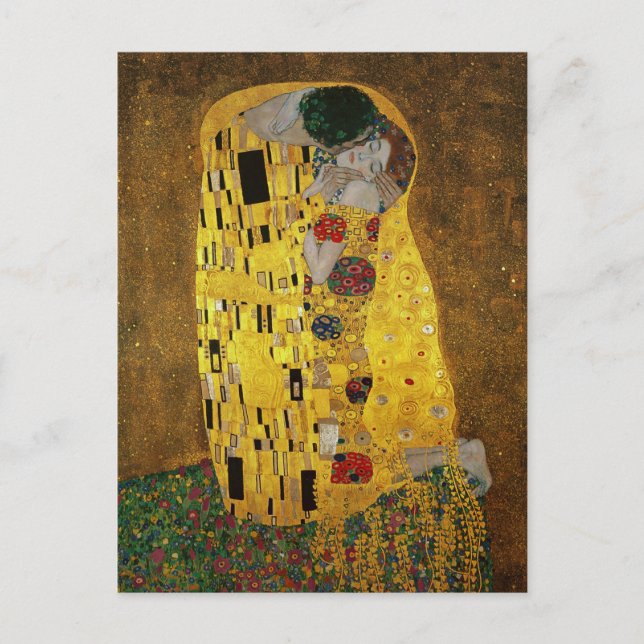 Cartão Postal Gustav Klimt O Beijo (Frente)