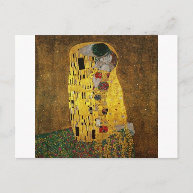 Cartão Postal Gustav Klimt O Beijo (Frente)