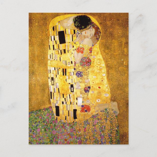 Cartão Postal Gustav Klimt O Beijo Pintura Clássica (Frente)