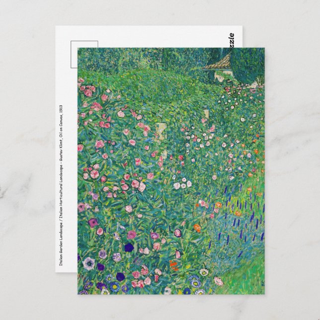 Cartão Postal Gustav Klimt - Paisagem do Jardim Italiano (Frente/Verso)
