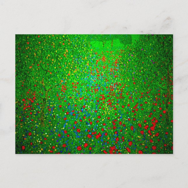 Cartão Postal Gustav Klimt Poppy Field (Frente)