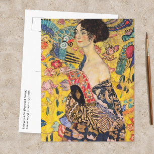 Cartão Postal Gustav Klimt - Senhora com Leque