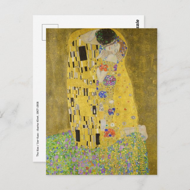 Cartão Postal Gustav Klimt - The Biss (Frente/Verso)